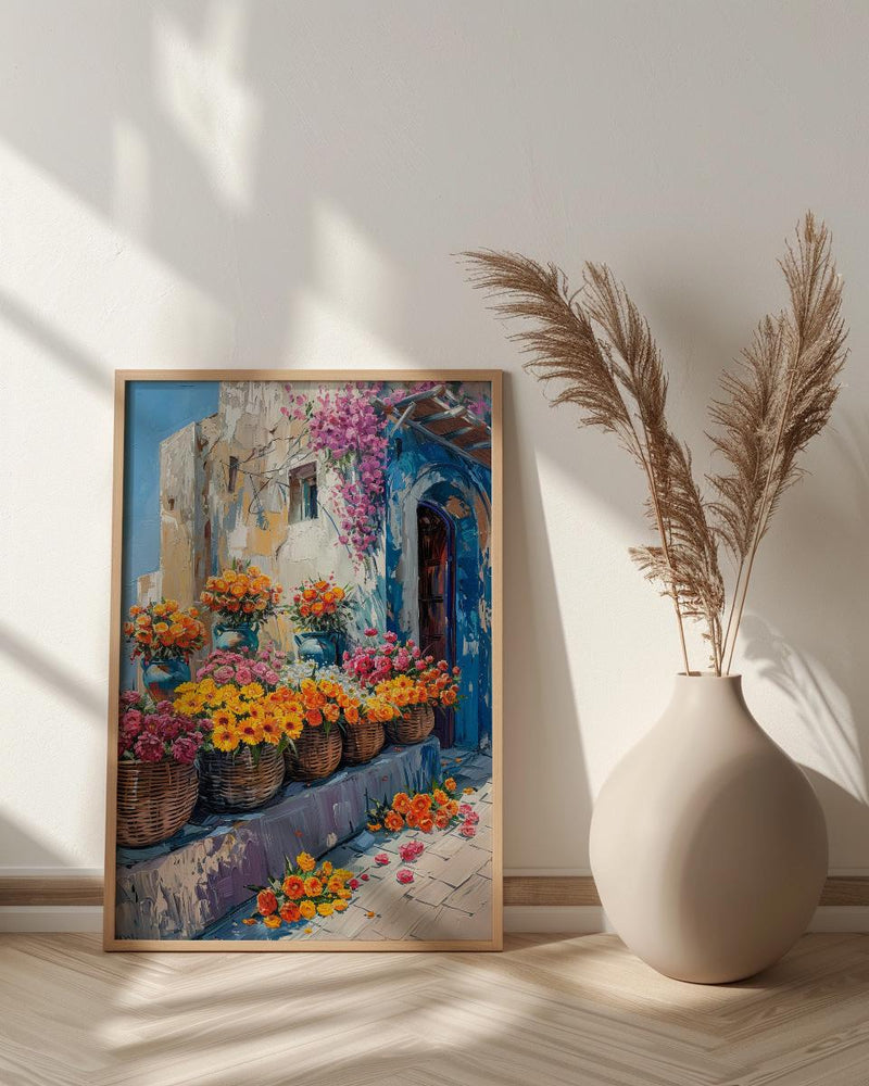 Doha Souq Wall Art, Qatar Spring Decor - Floral Market Print