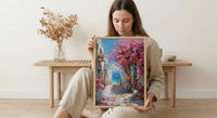Alexandria Wall Art, Coastal Spring Decor - Pink Bougainvillea