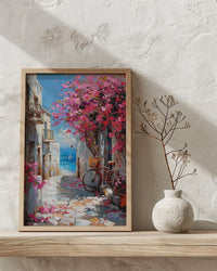 Alexandria Wall Art, Coastal Spring Decor - Pink Bougainvillea
