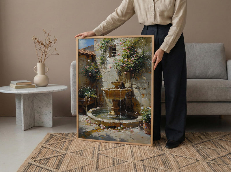 Damascus Courtyard Poster, Jasmine Decor - Historic Fountain