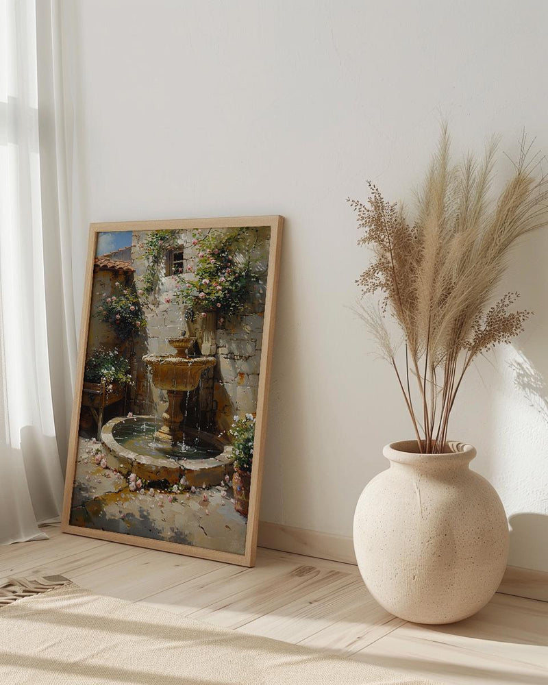 Damascus Courtyard Poster, Jasmine Decor - Historic Fountain