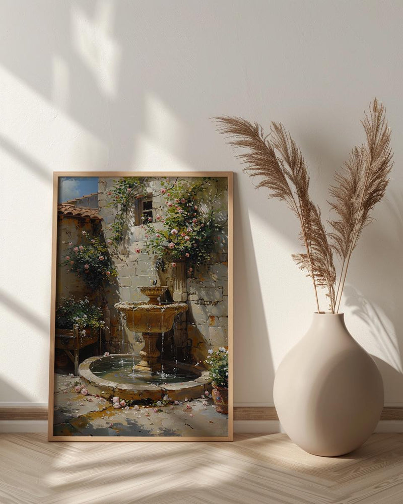 Damascus Courtyard Poster, Jasmine Decor - Historic Fountain
