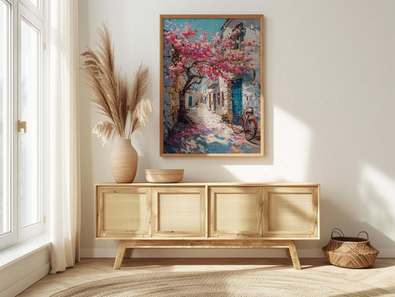 Jerusalem Spring Poster, Almond Blossom Wall Decor - Historic Alley Art