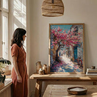 Jerusalem Spring Poster, Almond Blossom Wall Decor - Historic Alley Art