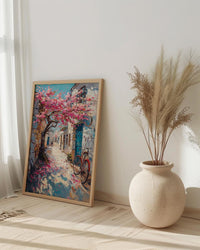 Jerusalem Spring Poster, Almond Blossom Wall Decor - Historic Alley Art