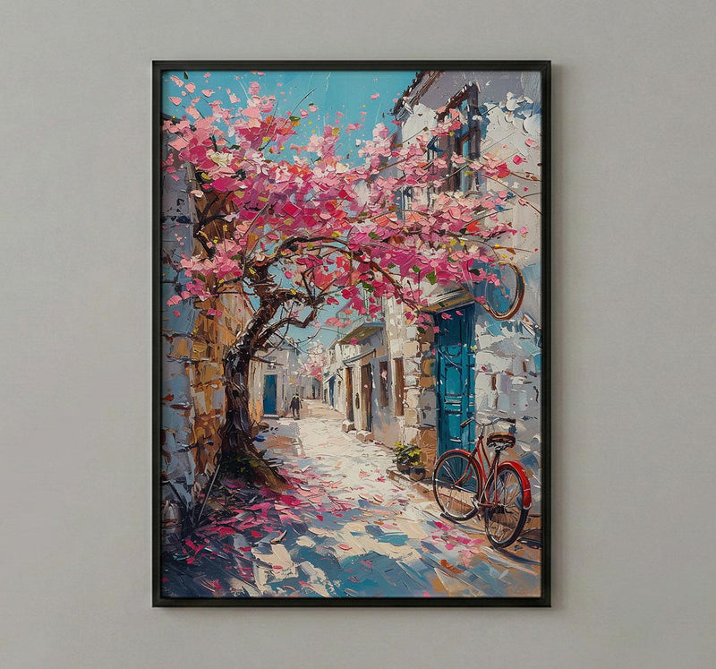 Jerusalem Spring Poster, Almond Blossom Wall Decor - Historic Alley Art
