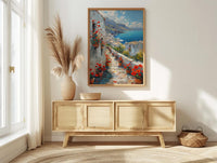 Mardin Stone Alley Art Print, Red Poppy - Mesopotamia Decor