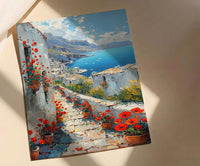Mardin Stone Alley Art Print, Red Poppy - Mesopotamia Decor