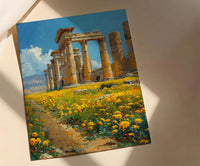 Jerash Wall Art, Ancient Ruins Wall Decor - Yellow Mustard Print