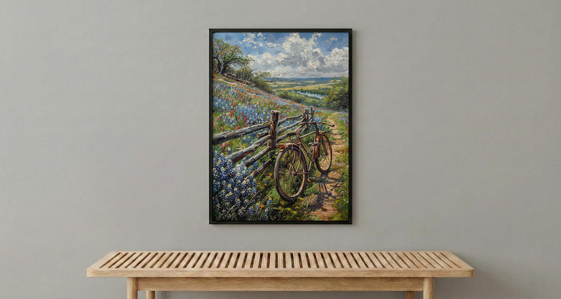 Texas Wildflower Art Print, Bluebonnet Decor - Spring Landscape