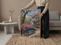 Savannah Spring Poster, Georgia Travel Decor - Azalea Flower Art