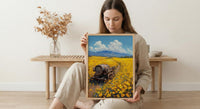 Napa Valley Art Print, Rustic Vineyard Decor - Spring Mustard Art