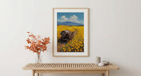 Napa Valley Art Print, Rustic Vineyard Decor - Spring Mustard Art