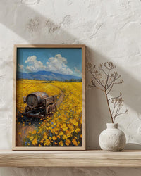 Napa Valley Art Print, Rustic Vineyard Decor - Spring Mustard Art