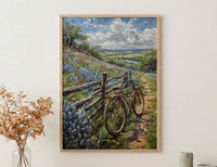 Texas Wildflower Art Print, Bluebonnet Decor - Spring Landscape