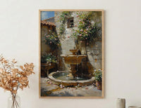 Damascus Courtyard Poster, Jasmine Decor - Historic Fountain