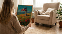 Veteran Memorial Wall Art, Old Wooden Cross Print - Rustic Patriotic Decor