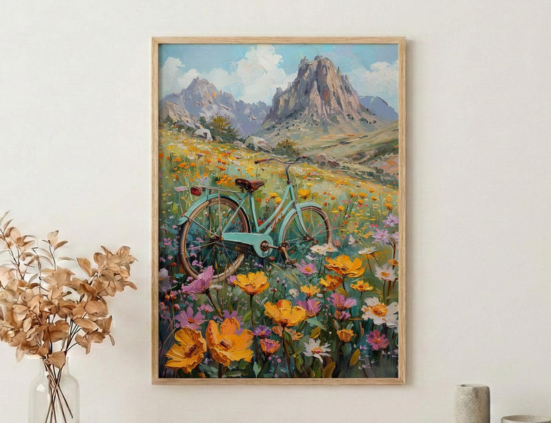 Cappadocia Art Print, Fairy Chimney Wall Decor - Wildflower Landscape