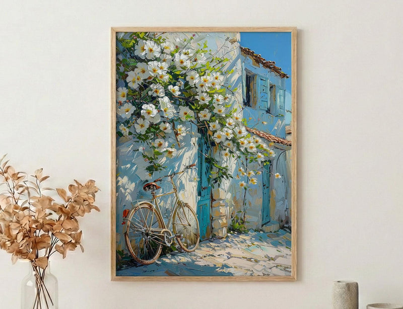 Beirut Vintage Poster, White Jasmine Decor - Lebanon Landscape