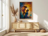 Father And Child Art Print, Father's Day Gift Decor - Summer Silhouette Poster