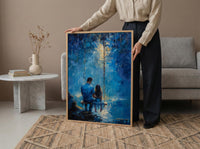 Porch Swing Poster, Father And Child Decor - Summer Storm Landscape Art
