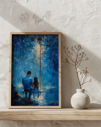 Porch Swing Poster, Father And Child Decor - Summer Storm Landscape Art