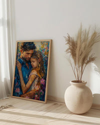 Comforting Child Poster, Father Support Decor - Emotional Family Wall Art