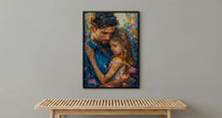 Comforting Child Poster, Father Support Decor - Emotional Family Wall Art