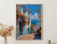 Salvador Spring Poster, Brazil Travel Decor - Tropical Blue Door