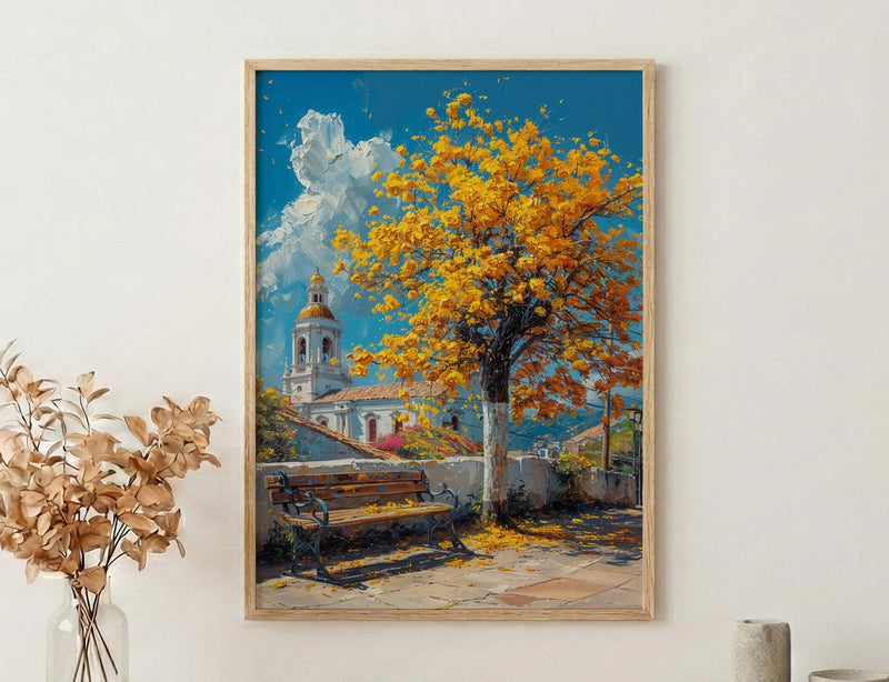 Quito Art Print, Yellow Blossom Wall Decor - Ecuador Spring Landscape