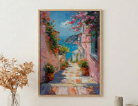 Valparaiso Wall Art, Chile Spring Decor - Colorful Staircase Print
