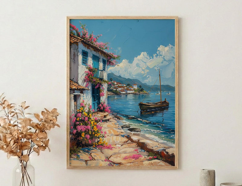 Paraty Art Print, Blue Door Decor - Tropical Spring Landscape