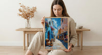 African Alley Art Print, Terracotta Village Decor - Sun Drenched Market