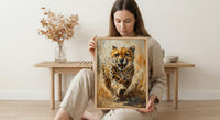 Running Cheetah Poster, African Plains Wall Decor - Dynamic Wildlife Art