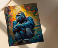 Silverback Gorilla Art, African Jungle Decor - Rainforest Landscape