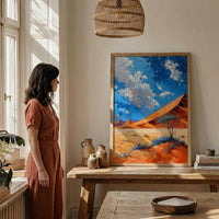 Namib Desert Poster, Red Sand Dune Wall Decor - Blue Sky Landscape