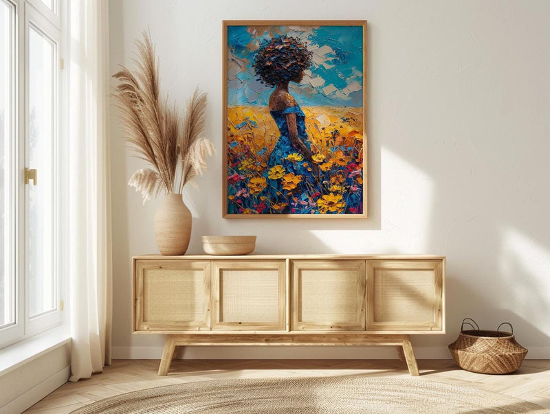 Summer Baobab Poster, Giant Tree Decor - Blue Sky Nature Landscape