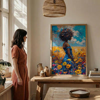 Summer Baobab Poster, Giant Tree Decor - Blue Sky Nature Landscape