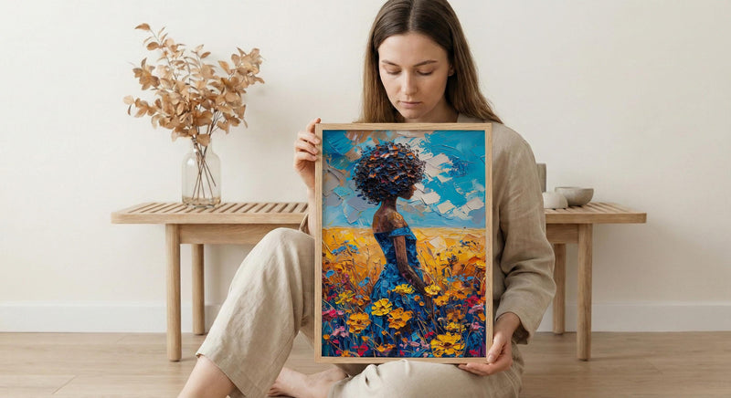 Summer Baobab Poster, Giant Tree Decor - Blue Sky Nature Landscape