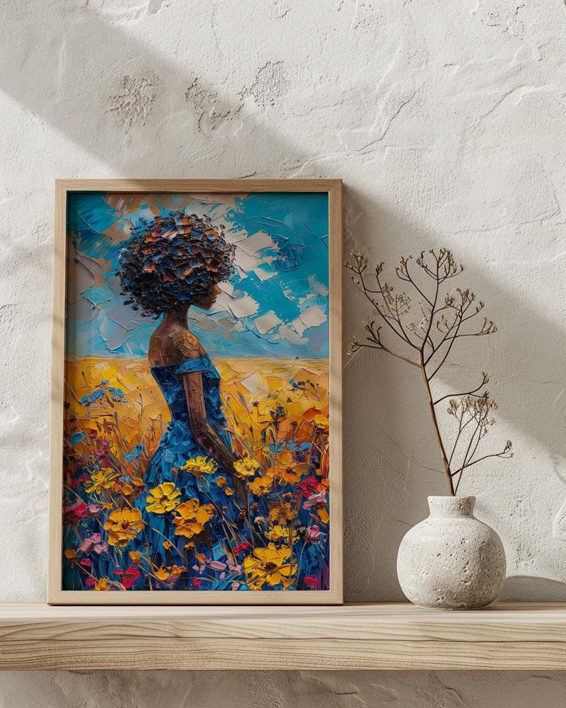 Summer Baobab Poster, Giant Tree Decor - Blue Sky Nature Landscape
