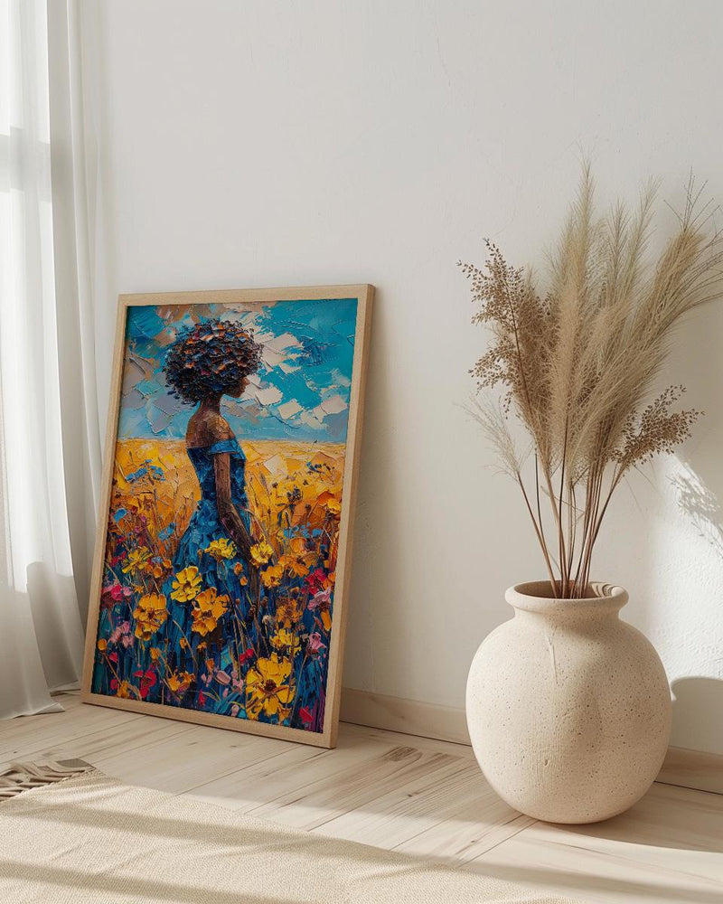 Summer Baobab Poster, Giant Tree Decor - Blue Sky Nature Landscape