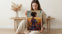 Sunlit African Woman Art Print, Colorful Summer Decor - Tribal Jewelry Portrait