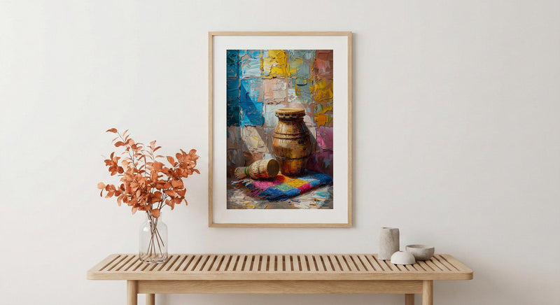 Abstract African Instruments Art Print, Summer Decor - Still Life