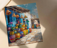 Handwoven Basket Wall Art, Rustic Market Decor - Traditional Craft Print