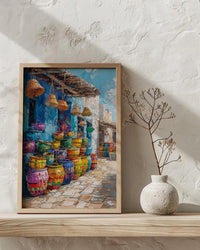 Handwoven Basket Wall Art, Rustic Market Decor - Traditional Craft Print