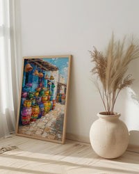 Handwoven Basket Wall Art, Rustic Market Decor - Traditional Craft Print