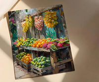 Textile Dyeing Poster, Colorful Fabric Decor - African Plaza Art