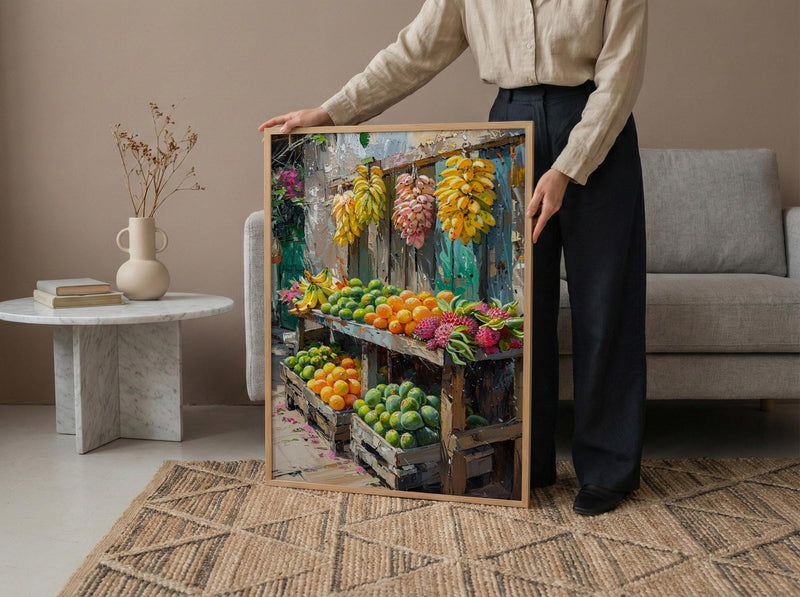 Textile Dyeing Poster, Colorful Fabric Decor - African Plaza Art