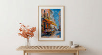 Lively Street Cafe Art, African Market Decor - Sunny Awning Poster