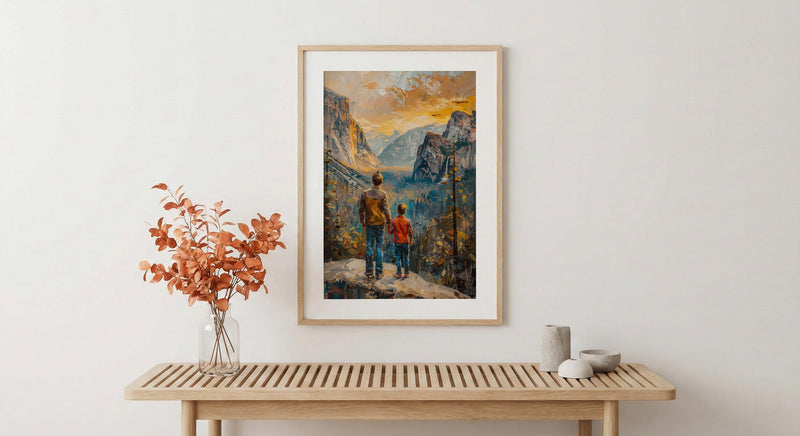 Yosemite Valley Art Print, Father And Son Decor - El Capitan Landscape Poster